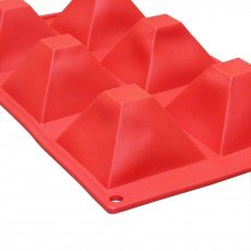 Thunder Group PLBM009S Pyramid Baking Mold, 3oz, (6)Cavities, High Heat Silicone, Non-Stick