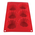 Thunder Group PLBM010S Brioche Baking Mold, 3.7oz, (6)Cavities, High Heat Silicone, Non-Stick