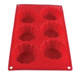 Thunder Group PLBM010S Brioche Baking Mold, 3.7oz, (6)Cavities, High Heat Silicone, Non-Stick