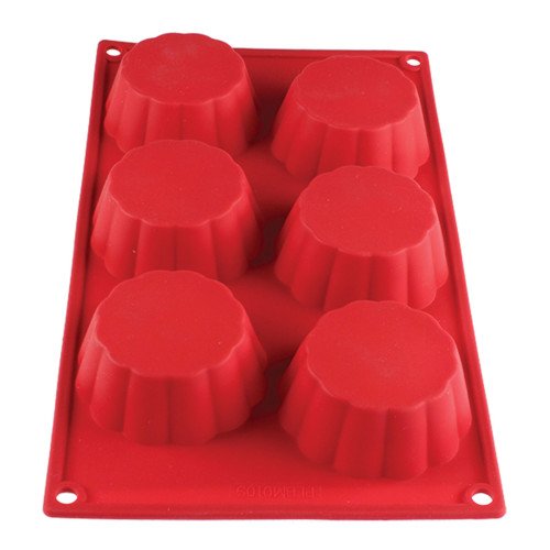 Thunder Group PLBM010S Brioche Baking Mold, 3.7oz, (6)Cavities, High Heat Silicone, Non-Stick