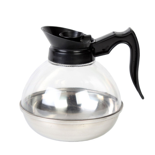 Thunder Group PLCD064 Coffee Decanter, 64oz Capacity, Stainless Steel Base w/ Polycarbonate Body, 4(w) x 4(d) x 7(h) inch