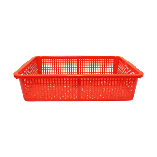 Thunder Group PLFB002-R Colanders, Rectangular, Perforated, Plastic, Red Color, 19-3/4(w) x 15-1/2(d) x 4-5/8(h) inch