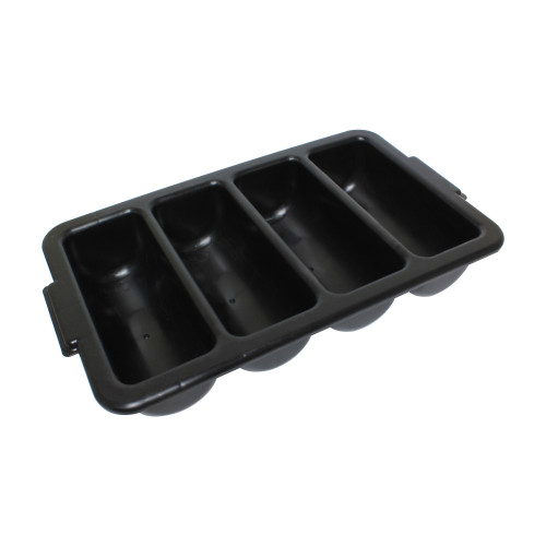 Thunder Group PLFCCB001B Cutlery Box, (4)Compartment(s), Black Color, Plastic, 22-1/4(w) x 13(d) x 4(h) inch, NSF Listed