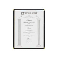 Thunder Group PLMENU-1BL Single Menu Cover, (2)view(s), Plastic Laminate, Black Trim, 8-1/2(w) x 11(d) x 1/4(h) inch
