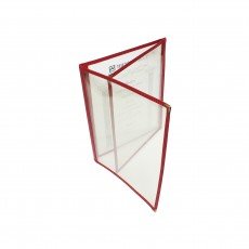 Thunder Group PLMENU-3MA Triple Fold Menu Cover, (6)view(s), Plastic Laminate, Maroon Trim, 8-1/2(w) x 11(d) x 1/4(h) inch