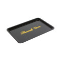 Thunder Group PLPT046BL Tips Tray, Black, Plastic, Gold Imprinted Thank You , 6-1/2(w) x 4-1/2(d) x 1/4(h) inch – 1 dozen