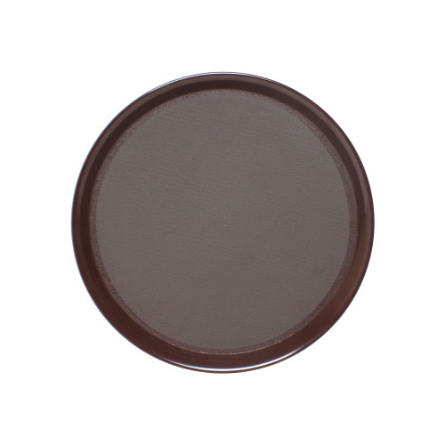 Thunder Group PLRT014 Serving Tray, Round, Brown, Anti-Slip, 14(w) x 14(d) x 1(h) inch