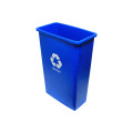 Thunder Group PLTC023R 23 Gallon High-Density Blue Polyethylene Rectangular Trash Can with Recycle Mark, 1 each