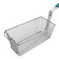 Thunder Group SLFB004 Fryer Baskets, Rectangular, Nickel-Plated, Green Coated Handle, 13(w) x 6-3/8(d) x 5-3/8(h) inch