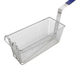 Thunder Group SLFB005 Fryer Baskets, Rectangular, Nickel Plated, Blue Coated Handle, 13-3/8(w) x 5-3/4(d) x 5-3/4(h) inch