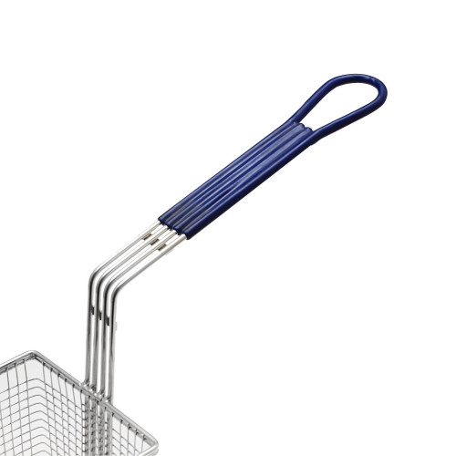 Thunder Group SLFB005 Fryer Baskets, Rectangular, Nickel Plated, Blue Coated Handle, 13-3/8(w) x 5-3/4(d) x 5-3/4(h) inch