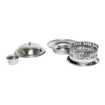 Thunder Group SLFM001 Wok Chafer Set, Round, Stainless Steel, Includes Lid, Body & Base, 7(w) x (7(d) x 7-1/4(h) inch