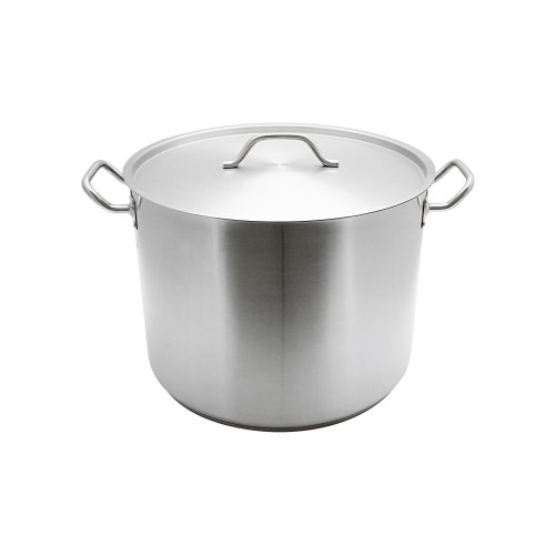 Thunder Group SLSPS080 Stock Pot with Lid, 80qt, Stainless Steel, Induction Ready, 20-3/8(w) x 20-3/8(d) x 16(h) inch, NSF Listed