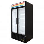 True GDM-35F-HC~TSL01 39-1/2(w) inch (2)Glass Swing Door(s) Bottom Mount Merchandiser Refrigerator, (8)Shelve(s), Black Exterior, 3/4hp, 115v/60/1-ph, UL Listed, Energy Star