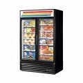 True GDM-43F-HC~TSL01 47-1/8(w) inch (2)Glass Swing Door(s) Bottom Mount Merchandiser Freezer, (8)Shelve(s), Black Exterior, (2)1/2hp, 115v/60/1-ph, UL Listed, Energy Star