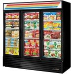 True GDM-72F-HC~TSL01 78-1/8(w) inch (3)Glass Swing Door(s) Bottom Mount Merchandiser Refrigerator, Black Exterior, (12)Shelve(s), (2)3/4hp, 115v/60/1-ph, UL Listed, Energy Star
