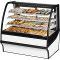 True TDM-DC-48-GE/GE-W-W 48-1/4 inch Curved Glass Dry Display Case with Rear Sliding Glass Doors, White