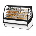 True TDM-DC-59-GE/GE-W-W 59-1/4 inch Curved Glass Dry Display Case with White Exterior and White Interior