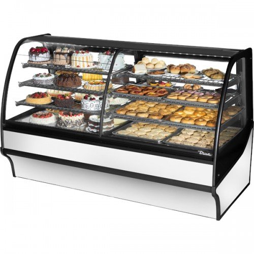 True TDM-DZ-77-GE/GE-S-W 77-1/4 inch Stainless Steel Dual Zone Display Case