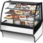 True TDM-R-48-GE/GE-S-W 48-1/4 inch Curved Glass Refrigerated Display Case with Stainless Steel Exterior and White Interior