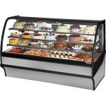 True TDM-R-77-GE/GE-S-S 77-1/4 inch Curved Glass Refrigerated Display Case with Stainless Steel Exterior and Interior