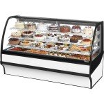 True TDM-R-77-GE/GE-W-W 77-1/4 inch Curved Glass Refrigerated Display Case with White Exterior and Interior