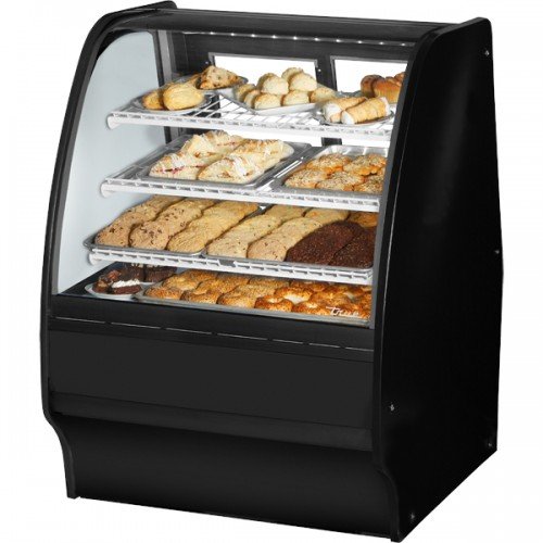 True TGM-DC-36-SC/SC-B-W 36-1/4 inch Curved Glass Dry Display Case