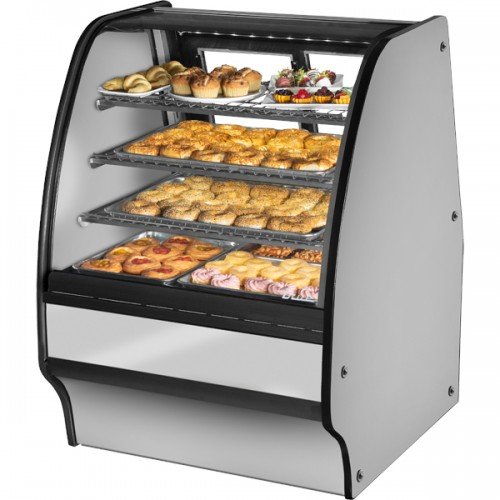 True TGM-DC-36-SC/SC-S-S 36-1/4(w) inch (2)Glass Rear Slide Door(s) Curved Glass Solid Colored Sides Dry Case, Stainless Steel Exterior/Interior, (6)Shelve(s), 1/4hp, 115v/60/1-ph, UL/CE Listed
