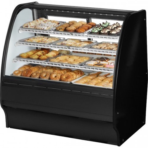 True TGM-DC-48-SC/SC-B-W 48-1/4 inch Curved Glass Dry Display Case