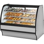 True TGM-DC-59-SC/SC-S-W 59-1/4 inch Stainless Steel Curved Glass Dry Display Case
