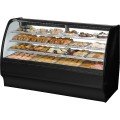 True TGM-DC-77-SC/SC-B-W 77-1/4(w) inch (2)Glass Rear Slide Door(s) Curved Glass Solid Colored End Dry Case, Black Exterior/White Interior, (6)Shelve(s), 115v/60/1-ph, U/CEL Listed