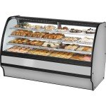 True TGM-DC-77-SC/SC-S-W 77-1/4 inch Stainless Steel Curved Glass Dry Display Case