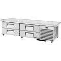 True TRCB-79-86-HC 86-1/4 inch Chef Base Refrigerator with 4 Drawers & 1/3 HP Refrigeration System