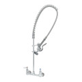 T&S Brass B-0133-B Easyinstall Pre-Rinse Unit, 8 inch Wall Mount Adjustable Center, 44 inch Stainless Steel Hose, 1.15GM Spay Valve, 1.2GM Spray Valve, Low Lead, NSF Listed