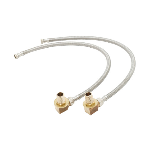 T&S Brass B-0230-Kit Inlet Kit, ½ inch NPT Close Nipples & Elbows, 24 inch Flex Supply Hoses (3/8 inch Compression Inlet), Low Lead, NSF Listed