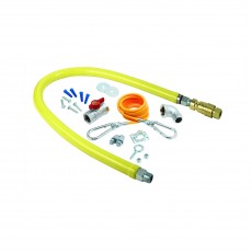 T&S Brass HG-4D-36K, Gas Hose w/Quick Disconnect, ¾ inch NPT, 36 inch Long, Includes Installation Kit, 220k BTU/hr, NSF Listed