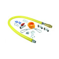 T&S Brass HG-4D-48K, Gas Hose w/ Quick Disconnect, ¾ inch NPT, 48 inch Long, Includes Installation Kit, 180k BTU/hr, NSF Listed