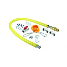 T&S Brass HG-4D-48K, Gas Hose w/ Quick Disconnect, ¾ inch NPT, 48 inch Long, Includes Installation Kit, 180k BTU/hr, NSF Listed