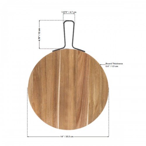Tablecraft 11829 Lazy Susan, Acadia Wood, Light Brown, Round, 15(w) x 15(d) x 1/625(h) inch