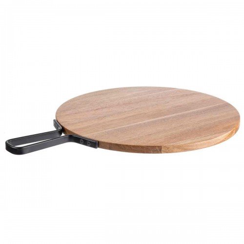 Tablecraft 10081 Industrial Collection™ Serving Paddle, Acadia Wood, Light Brown, Round, Metal Handle, 14(w) x 18-⅞(d) x 1-1/2(h) inch