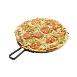 Tablecraft 10081 Industrial Collection™ Serving Paddle, Acadia Wood, Light Brown, Round, Metal Handle, 14(w) x 18-⅞(d) x 1-1/2(h) inch