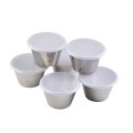 TableCraft 10773 5oz Sauce Cup w/ Clear Lid, Stainless Steel  - 6 each
