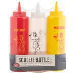 Tablecraft 1112KMC 12 oz Nostalgia Squeeze Bottle, Set Of 3 With Standard TipTop, 1 each Tablecraft 1112KMC 12 oz Nostalgia Squeeze Bottle, Set Of 3 With Standard TipTop, 1 each