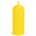 TableCraft 12463M 24oz Wide-Mouth Squeeze Bottle, Yellow, Standard Cone Top,  NSF Listed - 12 each