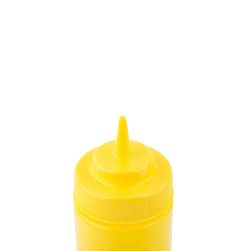 TableCraft 11663M 16oz Wide-Mouth Squeeze Bottle, Yellow, Standard Cone Top,  NSF Listed - 12 each