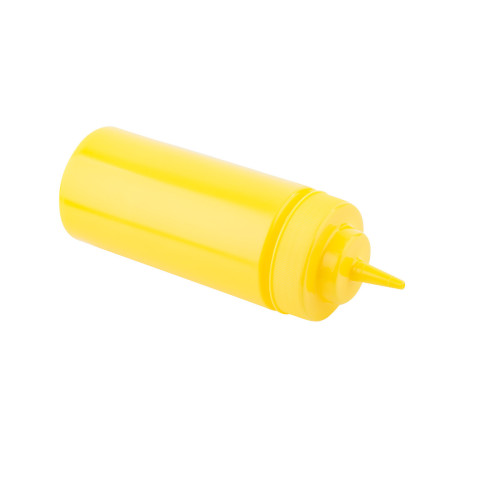 TableCraft 11663M 16oz Wide-Mouth Squeeze Bottle, Yellow, Standard Cone Top,  NSF Listed - 12 each