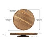 Tablecraft 11829 Lazy Susan, Acadia Wood, Light Brown, Round, 15(w) x 15(d) x 1/625(h) inch