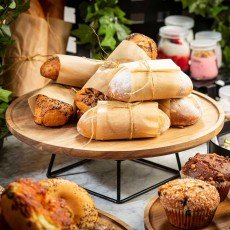 Tablecraft 11829 Lazy Susan, Acadia Wood, Light Brown, Round, 15(w) x 15(d) x 1/625(h) inch