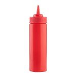 TableCraft 12463K 24oz Wide-Mouth Squeeze Bottle, Red, Standard Cone Top,  NSF Listed – 12 each
