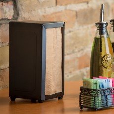 TableCraft  2212 Black Tall-Fold Napkin Dispenser – 6 each